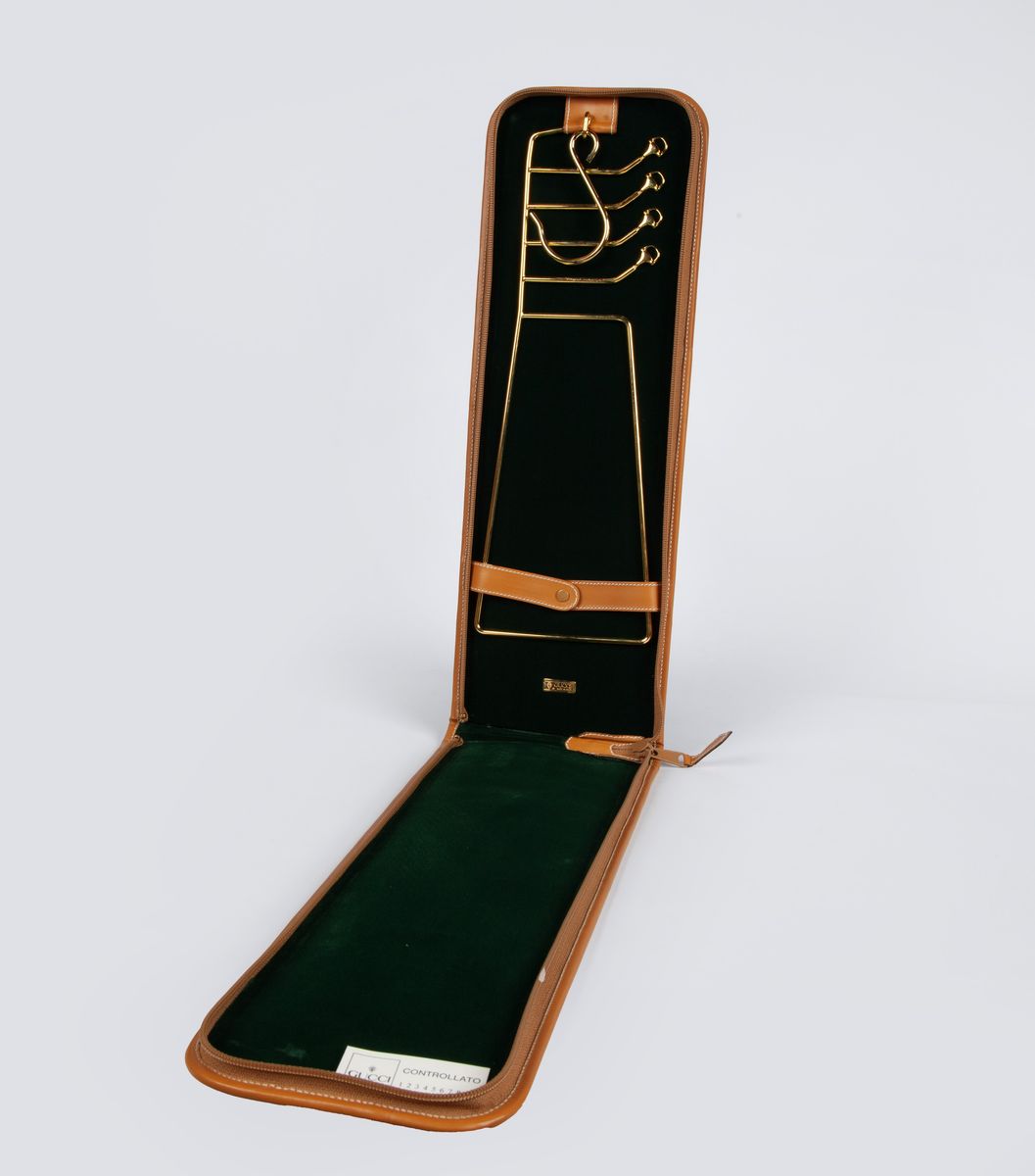 Gucci - Portacravatte da Viaggio in Tessuto Gucci Supreme, con Finiture in Pelle