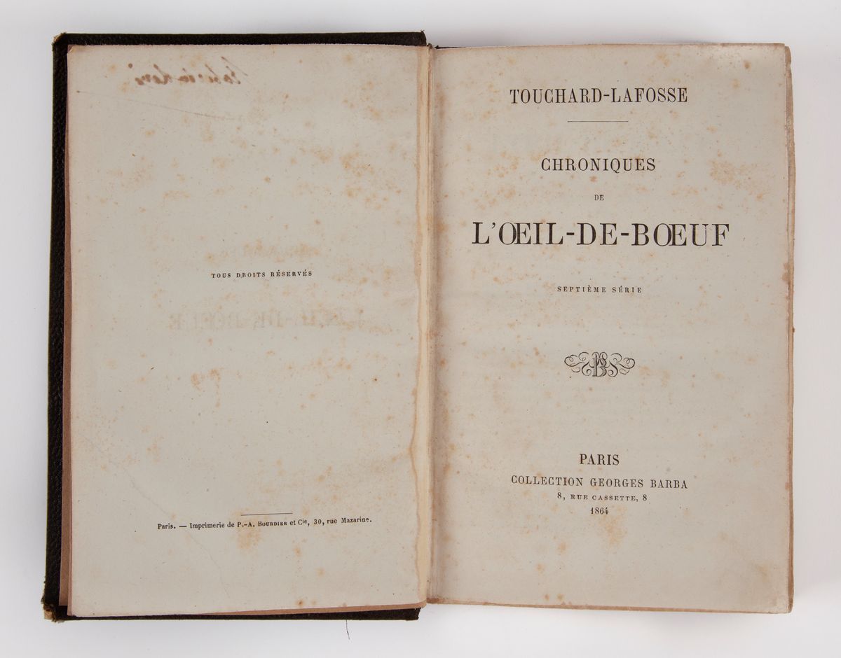Touchard-lafosse. Chroniques De L'oeil-de-boeuf