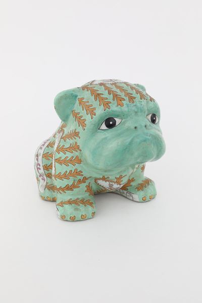 Bulldog in Porcellana Policroma, Metà del XX Secolo