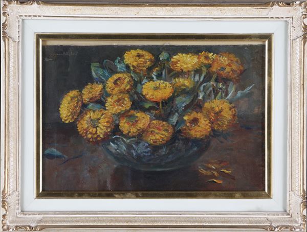 Vaso di fiori  - Olio su tela - Asta Asta a Tempo - Arte Moderna e Contemporanea - Casa d'Aste Arcadia
