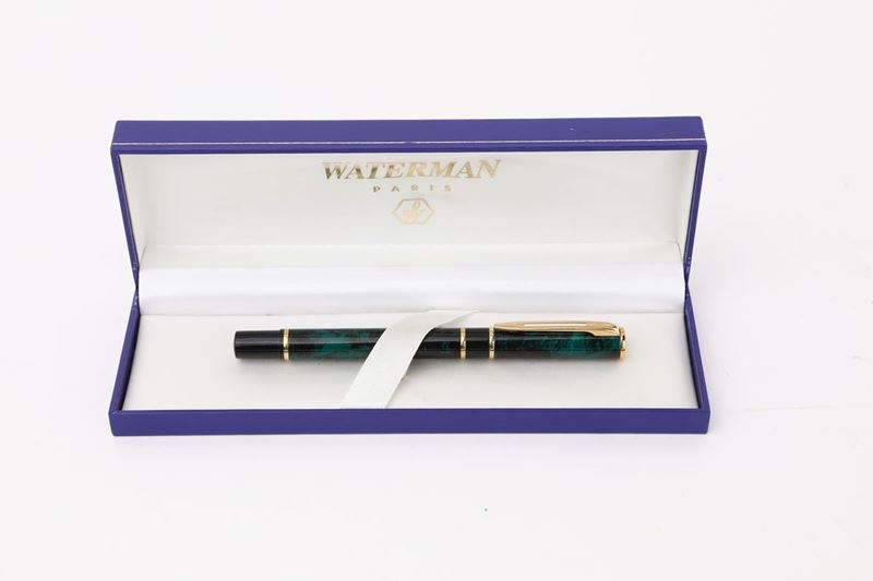 Waterman - Penna Stilografica in Metallo Smaltato Verde