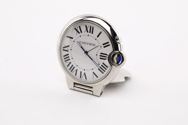 Cartier Ballon Bleu - orologio sveglia da viaggio/da tavolo in acciaio