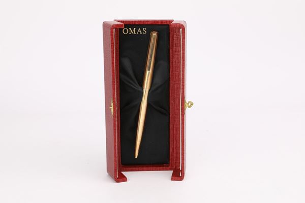 Omas 72 - Penna a sfera vintage in metallo placcato in oro giallo