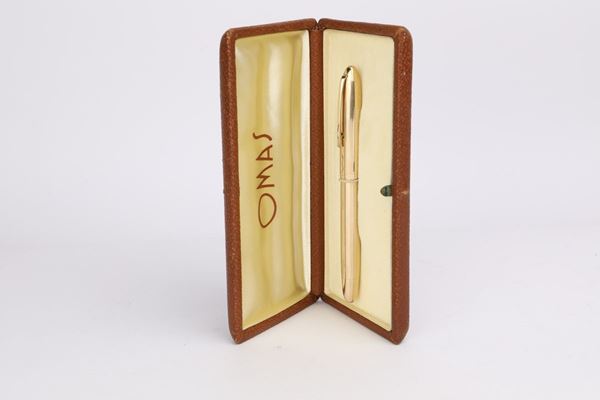 Omas Extra 556/S - Penna stilografica vintage in metallo placcato in oro giallo