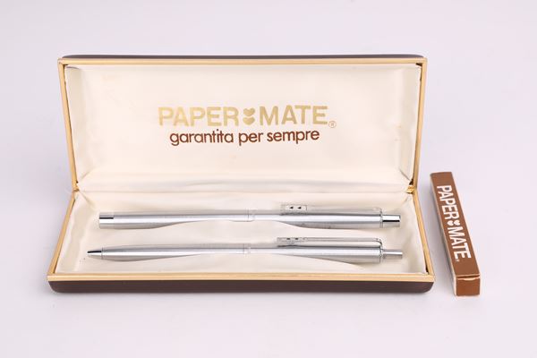 Paper Mate Chrome Executive - Penna stilografica e Penna a sfera in metallo cromato