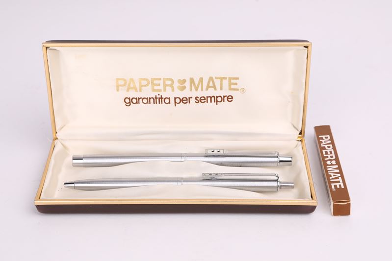 Paper Mate Chrome Executive - Penna Stilografica e Penna a Sfera in Metallo Cromato