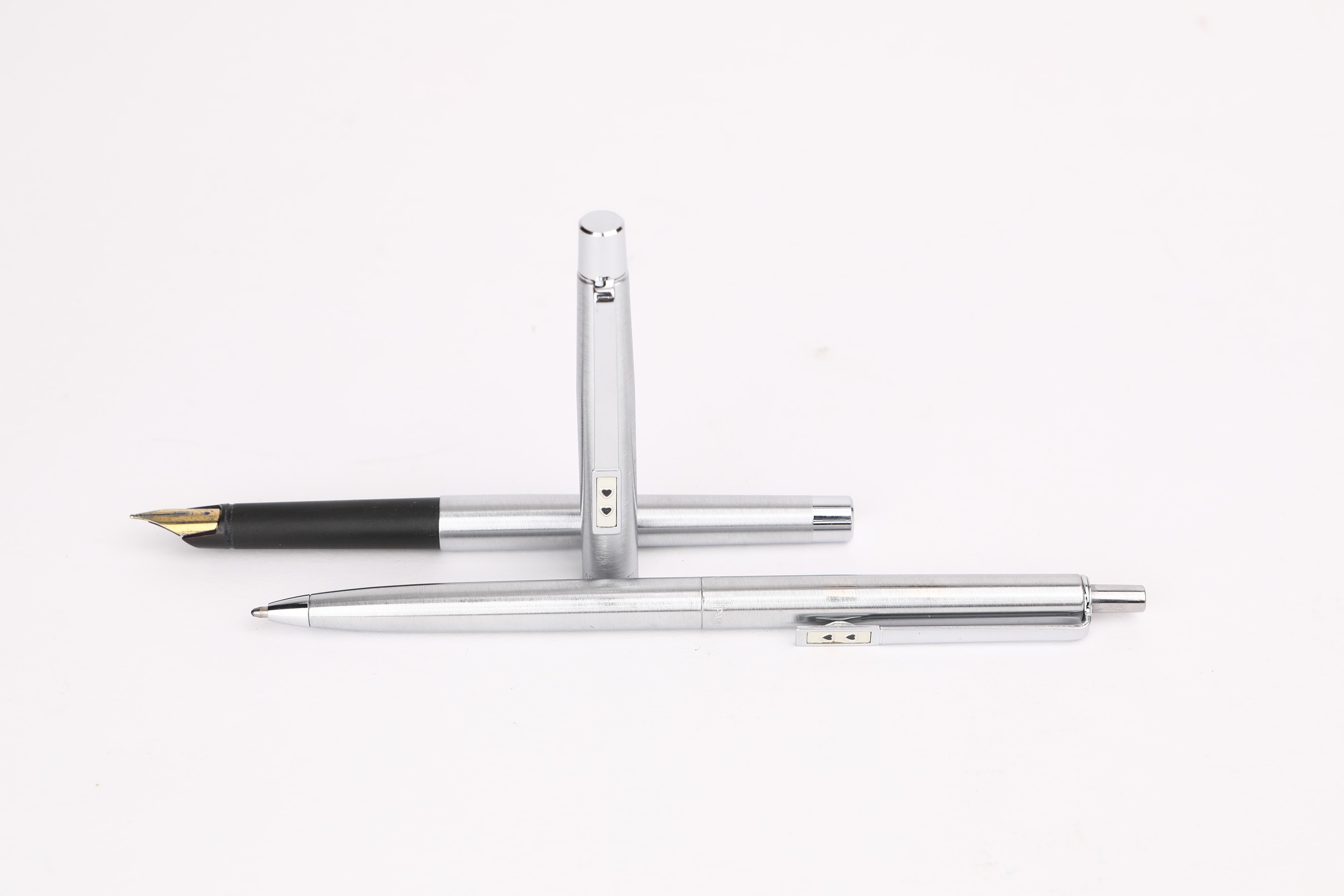 Paper Mate Chrome Executive - Penna Stilografica e Penna a Sfera in Metallo Cromato