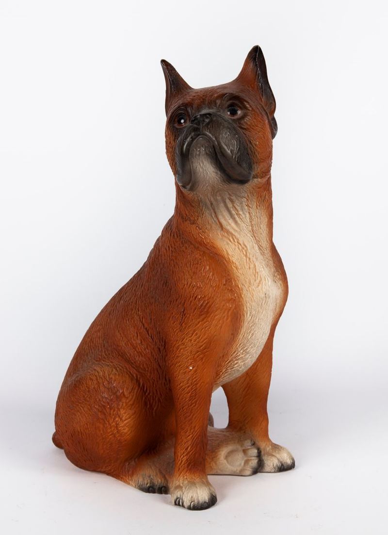 Figura di Cane Boxer in Ceramica, Giappone