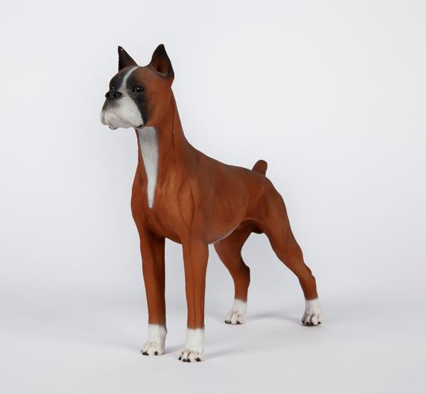 Figura di cane boxer in terracotta, Inghilterra