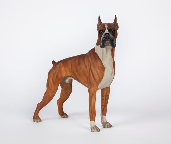 Figura di cane boxer in terracotta, Germania  - Asta Asta a Tempo - ANIMALIA - Casa d'Aste Arcadia