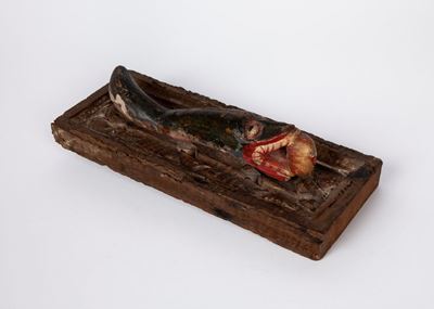 Tabella in Legno con Tracce di Doratura, Arte Orientale