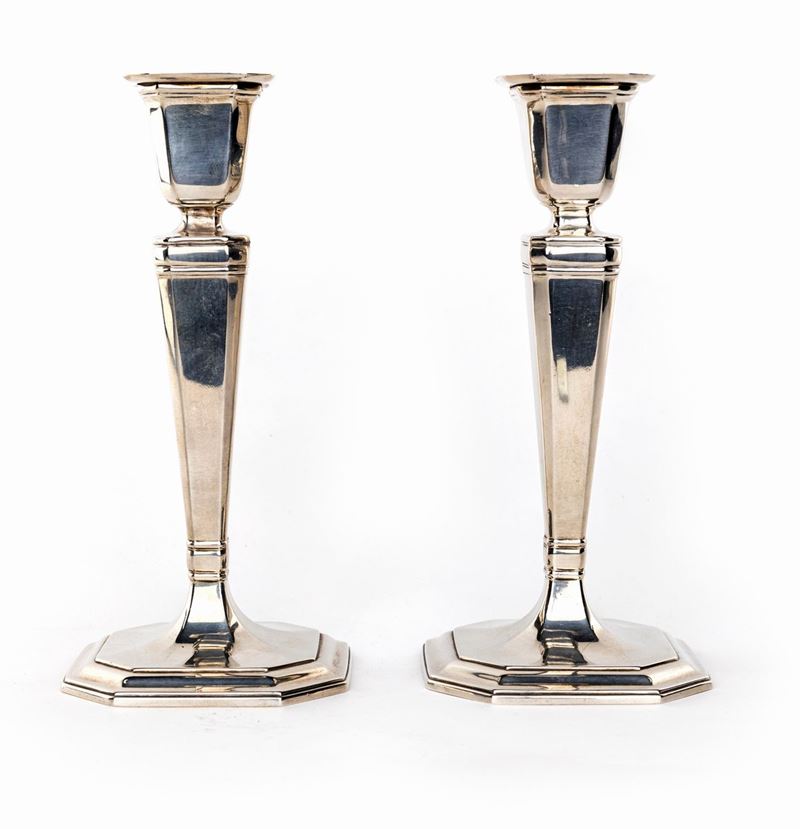 Coppia di Piccoli Candelieri da Tavola in Argento Sterling, Tiffany & Co.