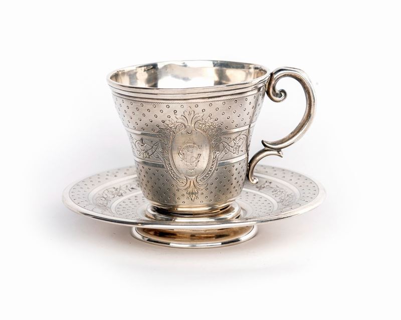 Tazza con Piatto in Argento 800