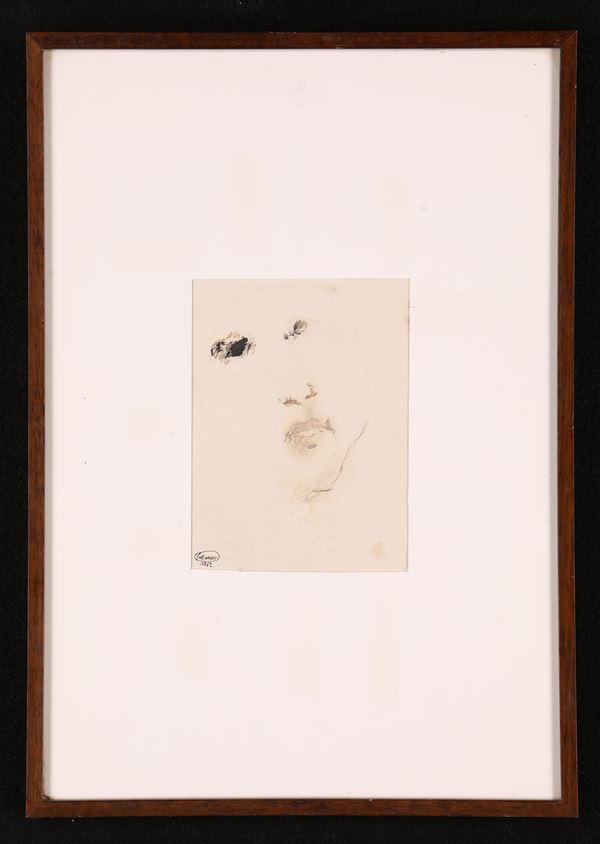 Carlo Cattaneo : Ritratto  (1962)  - China su carta - Asta Asta a Tempo - Arte Moderna e Contemporanea - Casa d'Aste Arcadia