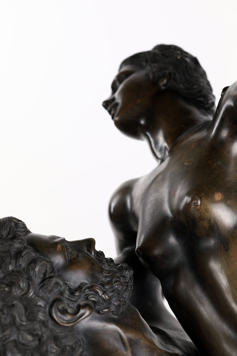 Grande Gruppo Scultoreo in Bronzo Patinato Raffigurante il Ratto delle Sabine, XIX Secolo