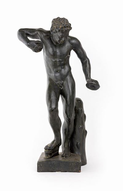 Fauno Danzante in Terracotta Patinata Ad Imitazione del Bronzo