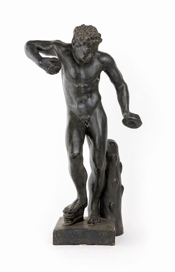 Fauno danzante in terracotta patinata ad imitazione del bronzo