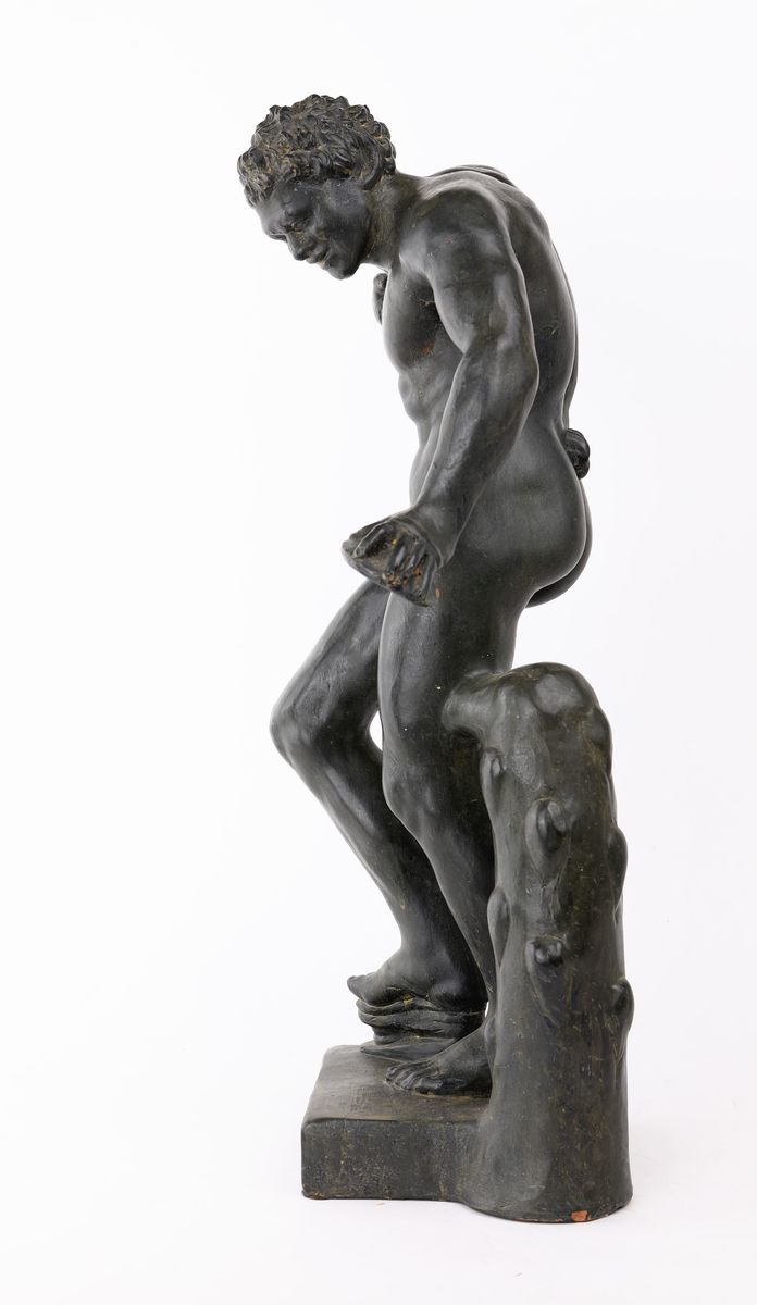 Fauno Danzante in Terracotta Patinata Ad Imitazione del Bronzo