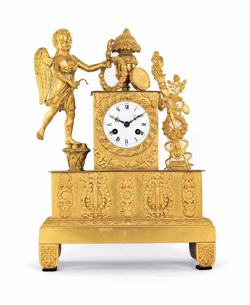 Orologio in Bronzo Dorato, XIX Secolo