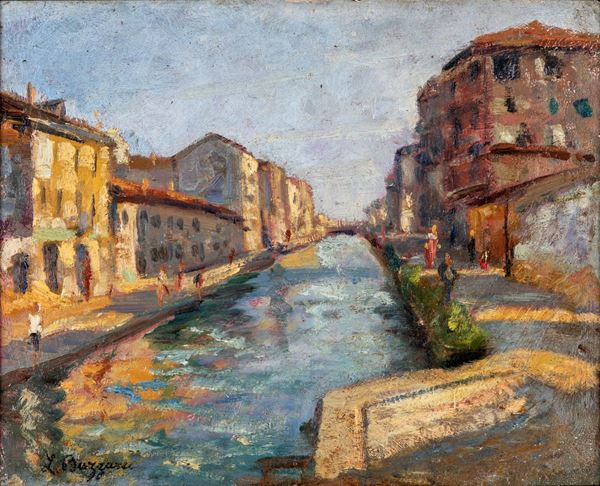 Pittore del XIX secolo - Canale veneziano