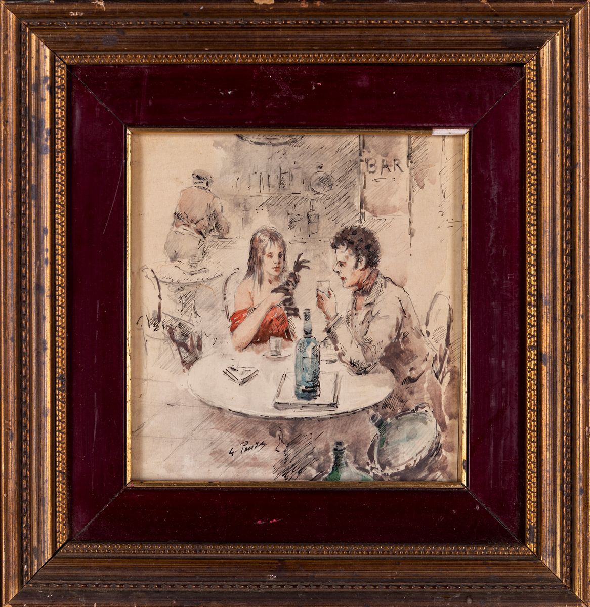 Giovanni Panza - Figure al Tavolo di un Bar