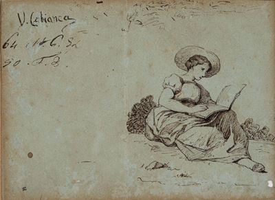 Figura di Donna che Legge un Libro