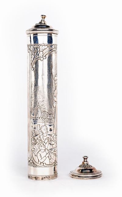 Cilindro Porta Pergamena in Argento