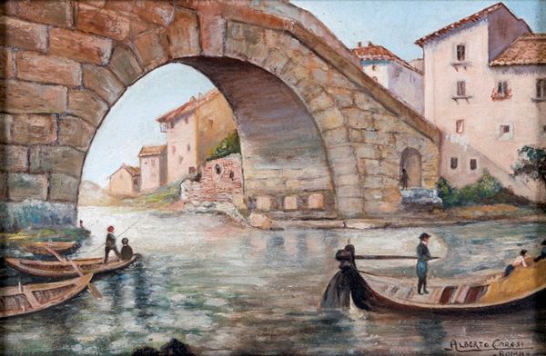 Alberto Carosi - Barche sul Tevere