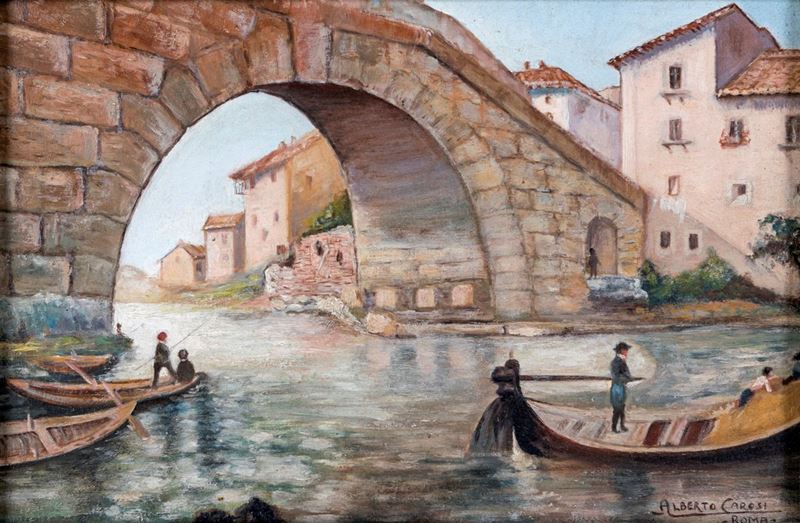 Alberto Carosi - Barche sul Tevere