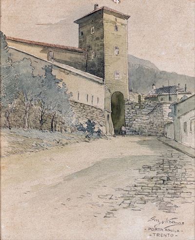 Veduta di Porta Aquila a Trento