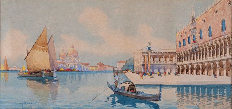 Emanuele Brugnoli - Veduta del Bacino di San Marco a Venezia