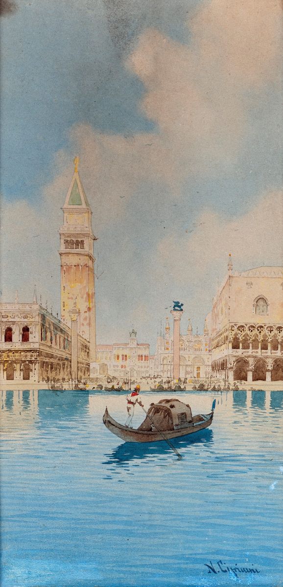 Nazareno Cipriani - A) Gondola sul Canal Grande B) Ponte dei Sospiri