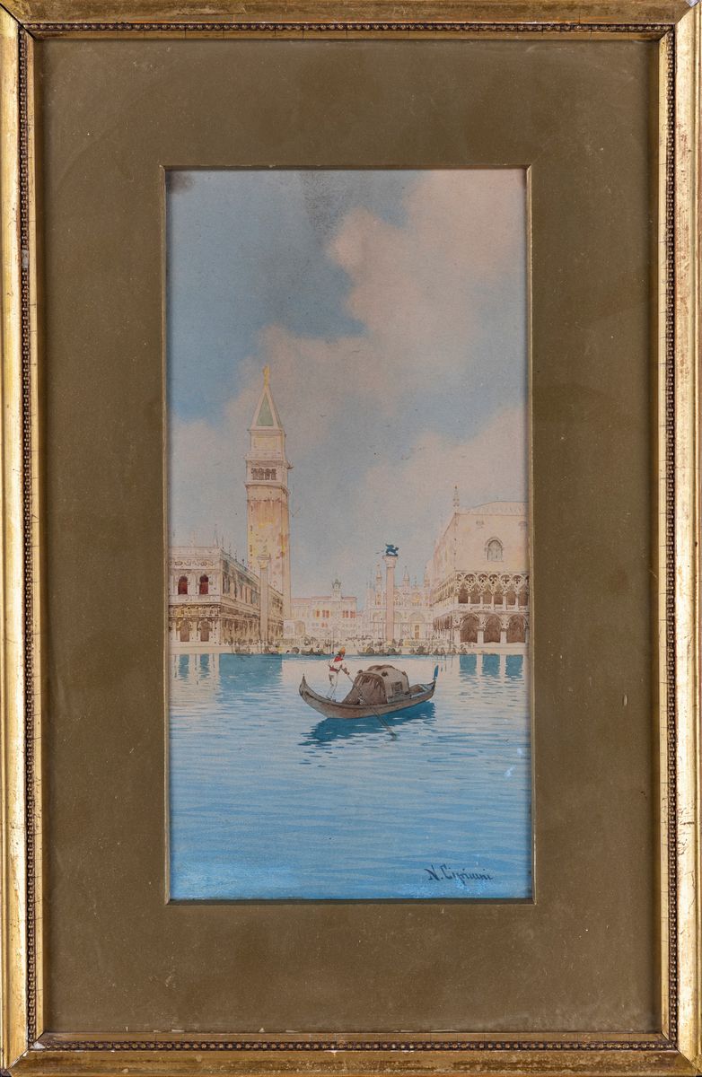 Nazareno Cipriani - A) Gondola sul Canal Grande B) Ponte dei Sospiri