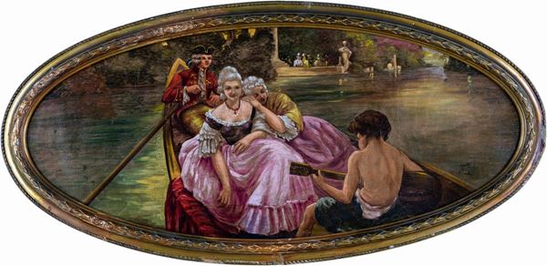 Pittore del XX secolo - Figure in gondola