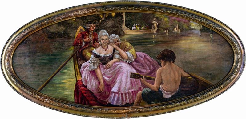Pittore del XX Secolo - Figure in Gondola