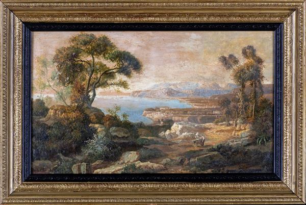 Pittore del XIX secolo - Paesaggio sorrentino