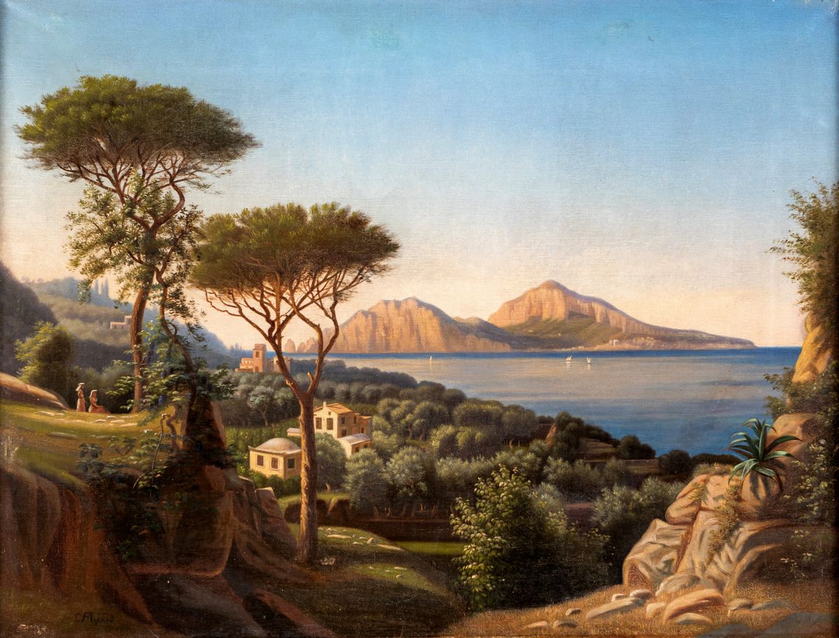 Carl Frederic Aagaard - Veduta di Capri da Massa Lubrense