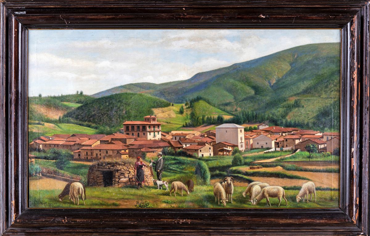 Mario Moretti Foggia - Paesaggio con Gregge e Figure