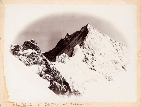 WEISSHORN,SCHALLHORN DALLA CRESTA NEVOSA DEL ROTHORN, 4000 M CA.