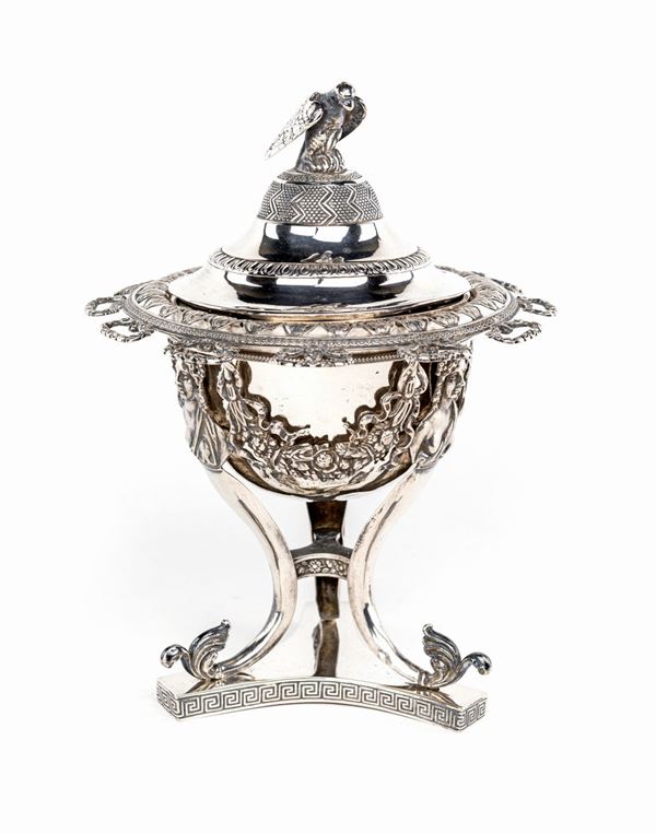 Zuccheriera in argento, Milano 1840 ca. argentiere Tommaso Panizza