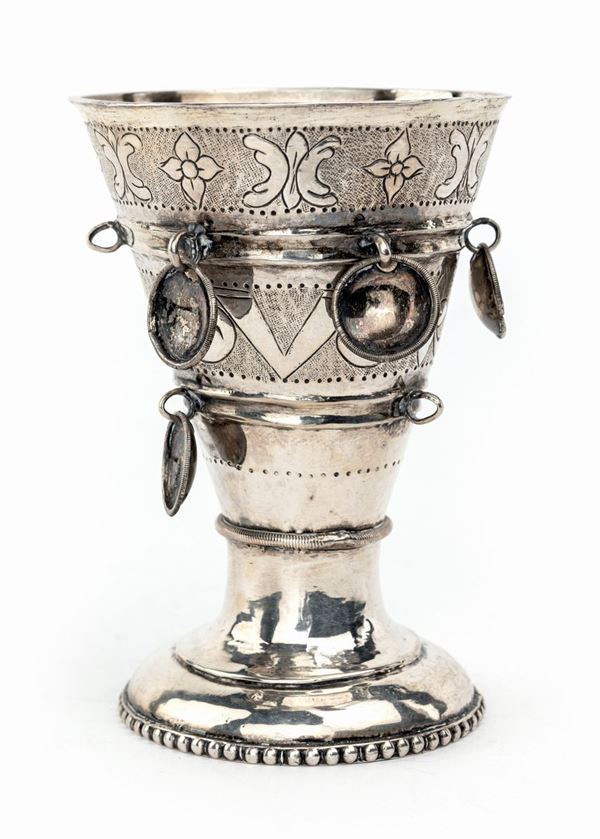 Bicchiere "passglass" in argento, Paesi Baltici, 1790 ca.