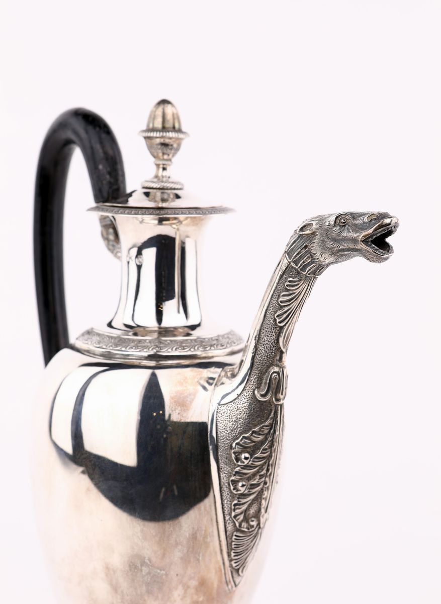 Grande Caffettiera Impero in Argento, Milano 1830 Ca. Argentiere Samuele Bigatti