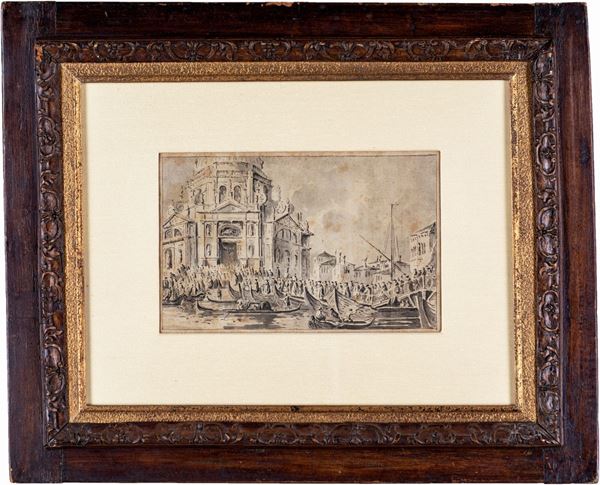 Pittore del XVIII secolo - Processione per la festa della Madonna della Salute a Venezia