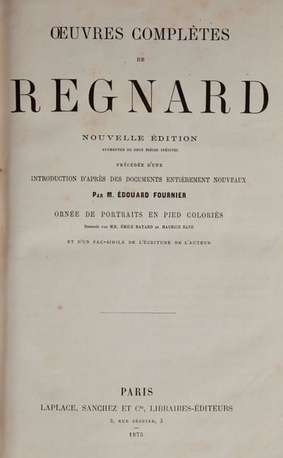 Edouard Fournier. Oeuvres Completes De N. Boileau (autografato)