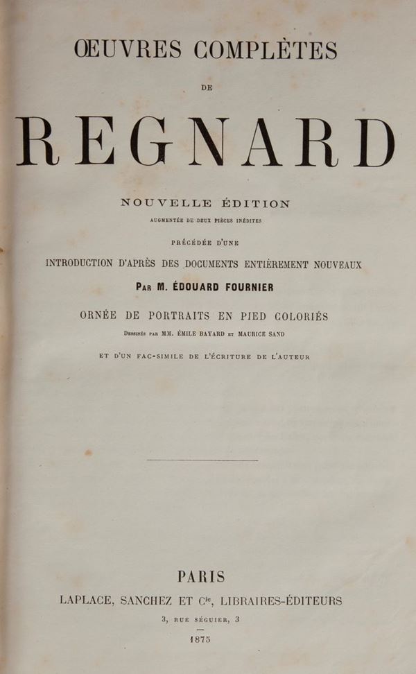 Edouard Fournier. Oeuvres completes de N. Boileau (Autografato)
