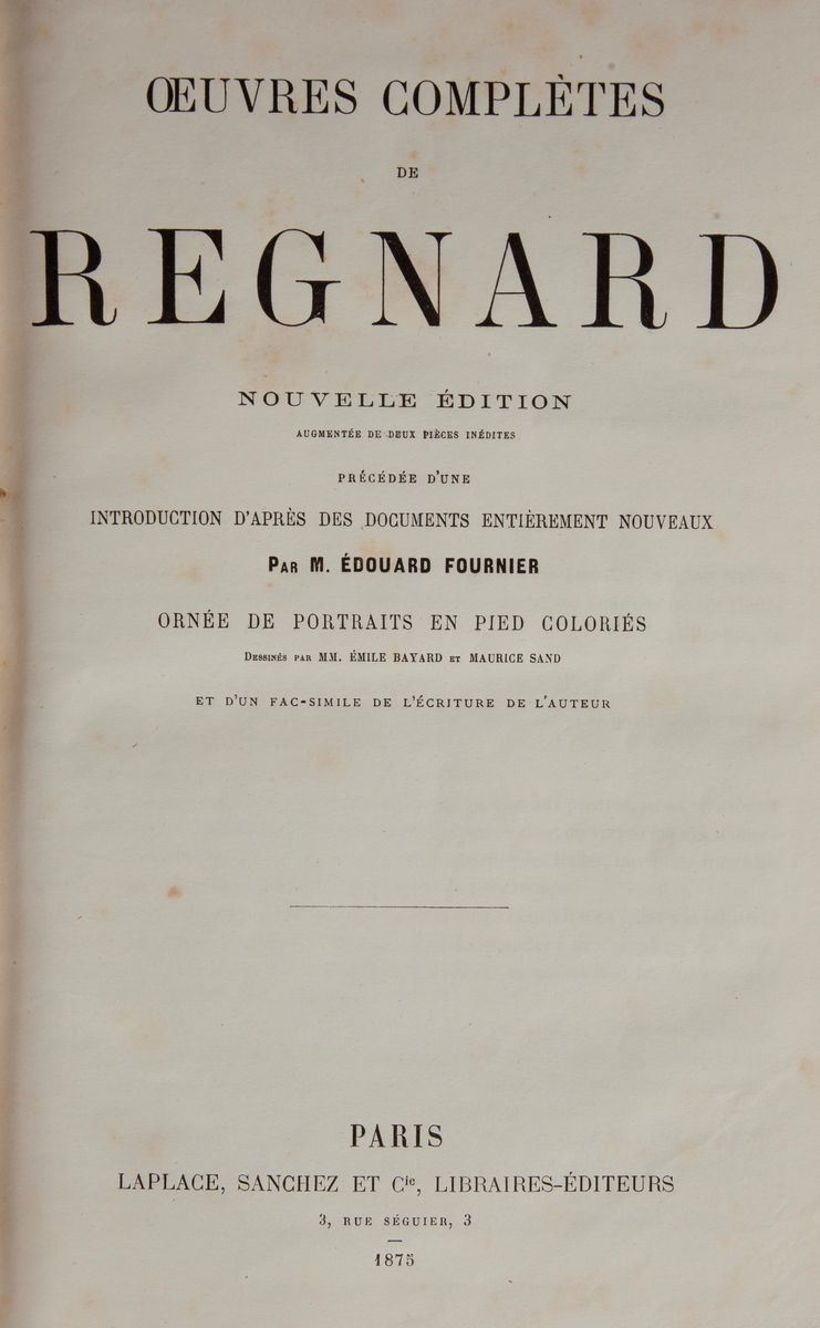 Edouard Fournier. Oeuvres Completes De N. Boileau (autografato)