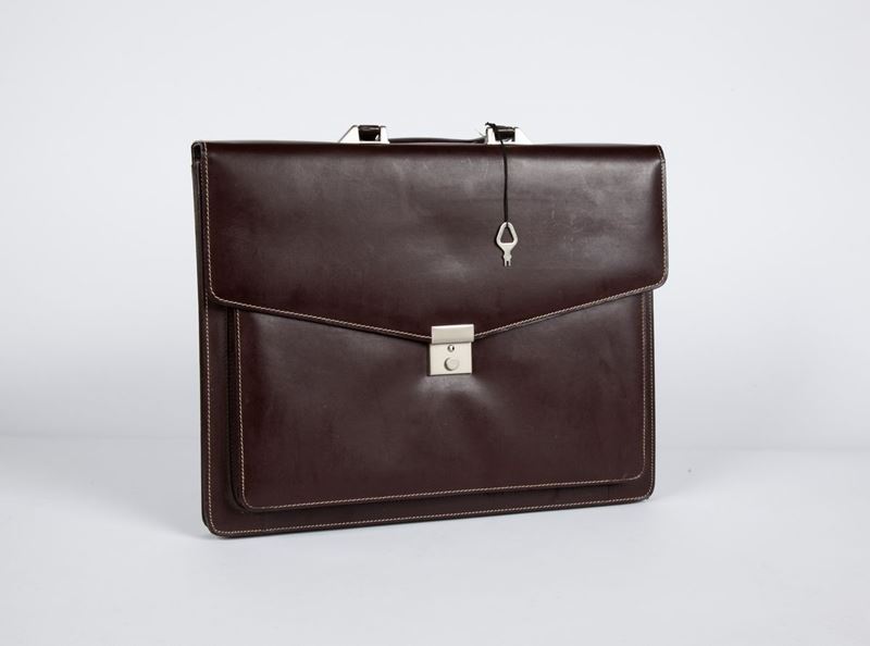 Borsa da Uomo in Pelle Color Marrone Scuro