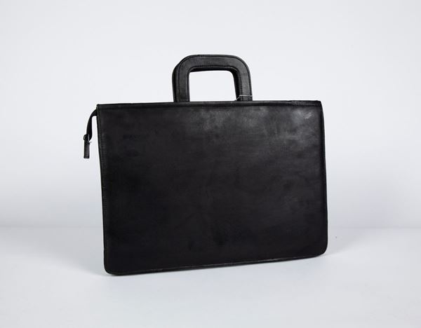 Porta documenti in pelle nero