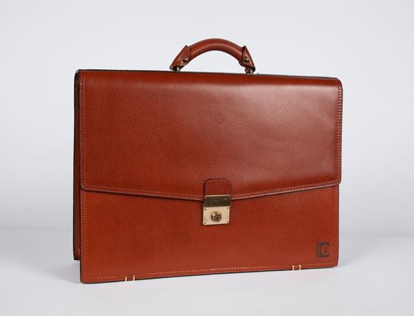 Borsa in pelle marrone tipo 24 ore da uomo