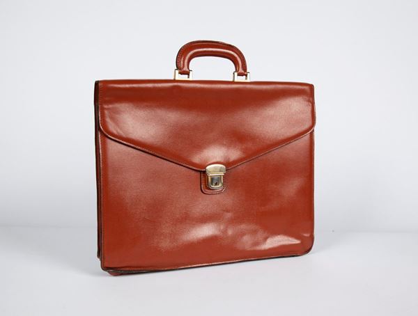 Borsa da uomo in pelle marrone